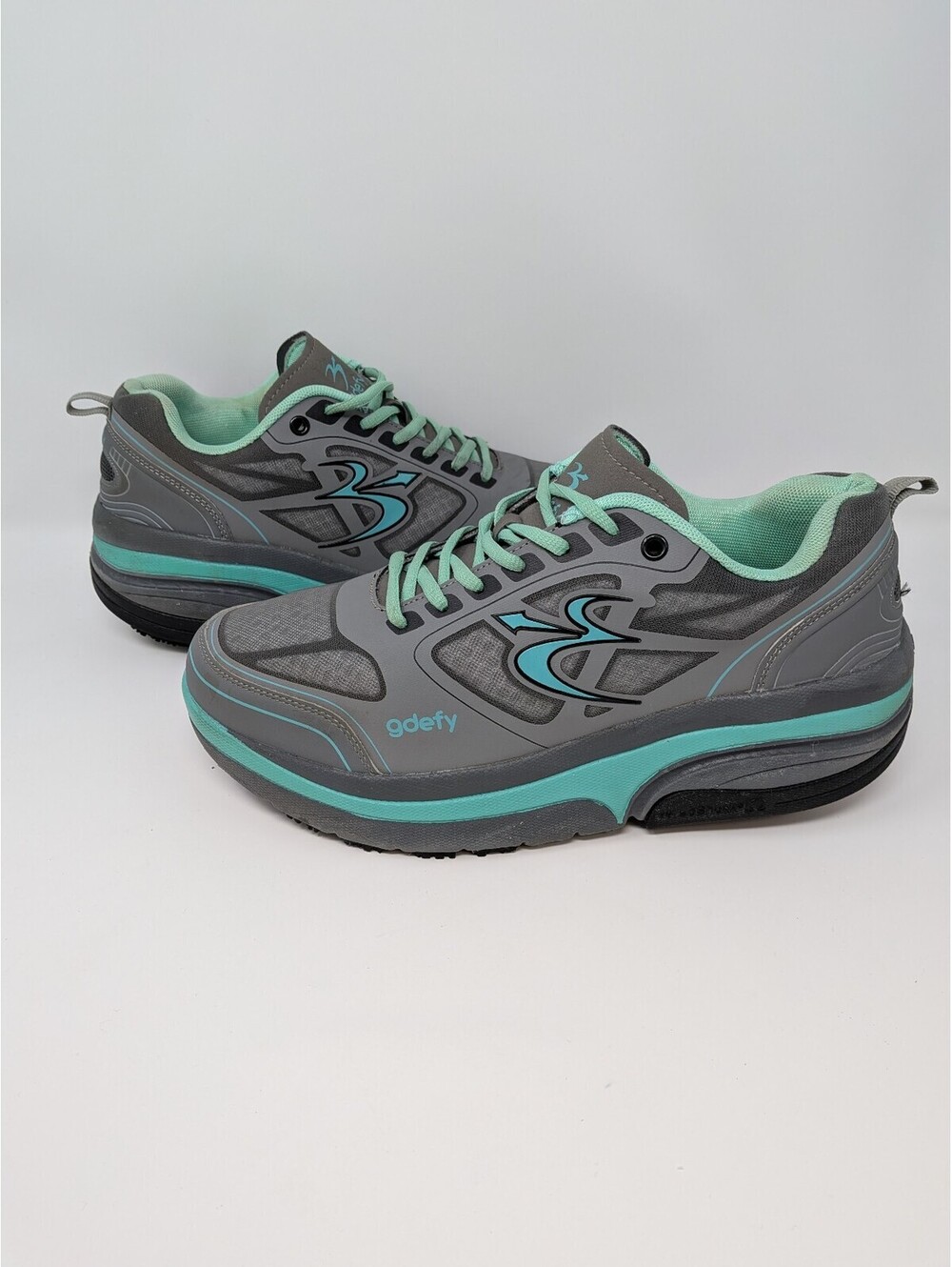 Gravity Defyer GDEFY ION Women's 11 Gray Teal Walking Shoes TB9022FGU